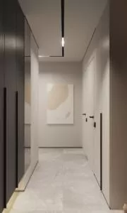 Узкий коридор в современном дизайне квартиры